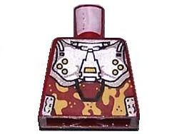 Lego Torso Exo-Force Silver Body Armor with Light Orange Camouflage Pattern / Dark Red