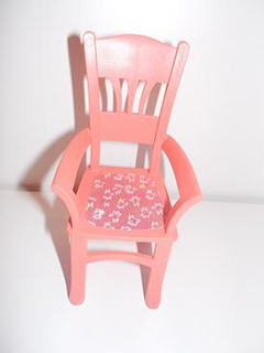 Lego Scala Chair - Highback Dining with Flowers on Dark Pink Background Pattern (Sticker) - Set 3242