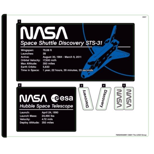 Lego Sticker Sheet 1 for Set 10283-1 / [No Color/Any Color]