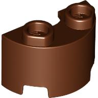 Lego Brick Round, Half 1 x 2 / Reddish Brown