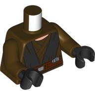 Lego Torso, Jedi Robe, Black Lapels Dark Brown Belt print, Dark Brown Arms, Black Hands / Dark Brown