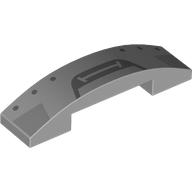 Lego Brick Curved 4 x 1 Double, No Studs with Dark Bluish Grey Robot Mouth, Rivets Print / Light Bluish Gray