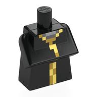 Lego Torso Special, Long with Folded Arms with Pixelated Yellow/Bright Light Orange Stripe / Trim Print / Black