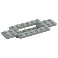 Lego Vehicle Base 4 x 10 x 2/3 with 4 x 2 Recessed Center with Smooth Underside / Light Gray