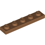 Lego Plate 1 x 5 / Medium Nougat