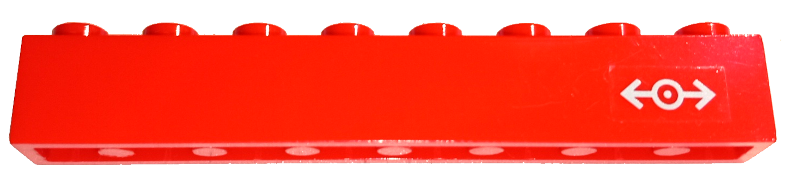 Lego Brick 1 x 8 with Light Bluish Gray Train Logo Small Pattern Right (Sticker) - Set 7897