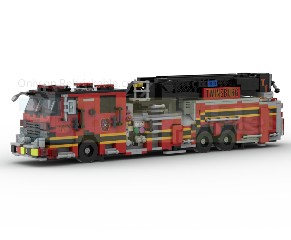 Lego 2025 Pierce Enforcer Midmount Fire Truck Twinsburg Tower 1