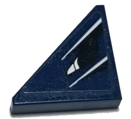Lego Tile, Modified 2 x 2 Triangular with White Stripes, Black Panel Pattern Model Right Side (Sticker) - Set 75885