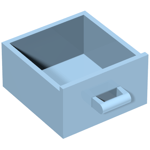 Lego Cupboard 4 x 4 x 4 Drawer, Open Handle / Bright Light Blue