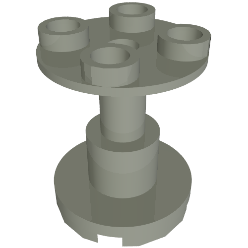 Lego Support Round 2 x 2 x 2 Stand with Blocked Center Hole / Light Gray