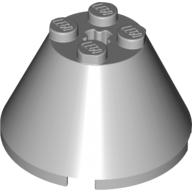 Lego Cone 4 x 4 x 2, Axle Hole [Plain] / Light Bluish Gray