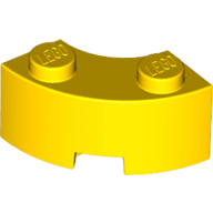 Lego Brick Round Corner 2 x 2 Macaroni with Stud Notch and Reinforced Underside [New Style] / Yellow