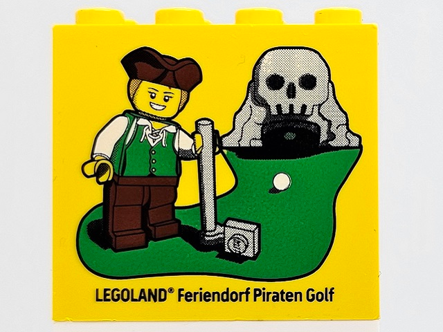 Lego Brick 2 x 4 x 3 with LEGOLAND Feriendorf Piraten Golf Pattern