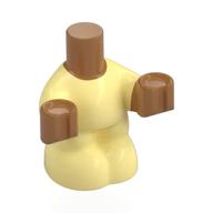 Lego Minidoll Baby Body with Bright Light Yellow Body, Medium Nougat Hands Pattern / Medium Nougat