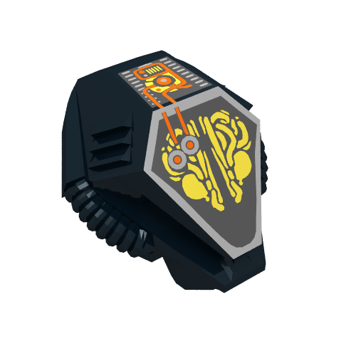 Lego Helmet with Hexagonal Top and Gold Alien Print / Black