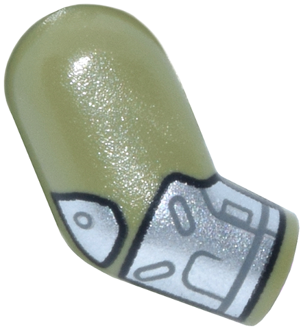 Lego Arm, Right with Silver Gauntlet and Elbow Pad Pattern