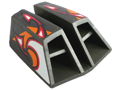Lego Technic Engine Air Scoop Double (RC Car) with Flame Pattern (Stickers) - Set 8676