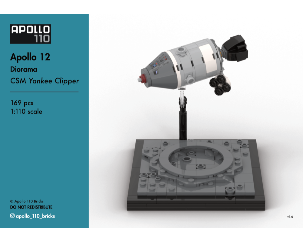 Lego Apollo 12 Diorama – CSM 'Yankee Clipper' [1:110 scale]