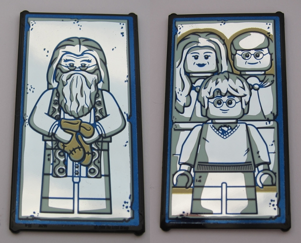 Lego Glass for Window 1 x 4 x 6 with Mirrored Albus Dumbledore / Harry Potter with Parents Pattern (Stickers) - Set 75954