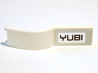 Lego Vehicle, Mudguard 1 x 4 1/2 with 'YUBI' Pattern Model Right Side (Sticker) - Set 8149