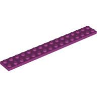 Lego Plate 2 x 16 / Magenta