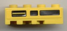 Lego Wedge 4 x 2 Right with Black and Yellow Vent Pattern (Sticker) - Set 7968