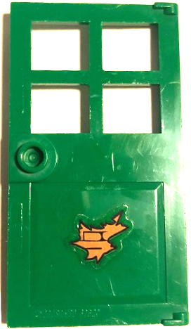Lego Door 1 x 4 x 6 with 4 Panes and Stud Handle with Exposed Wood in Hole Pattern (Sticker) - Set 41702