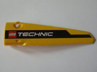 Lego Technic, Panel Fairing # 5 Long Smooth, Side A with Black Lineand LEGO TECHNIC Logo Pattern (Sticker) - Set 8043