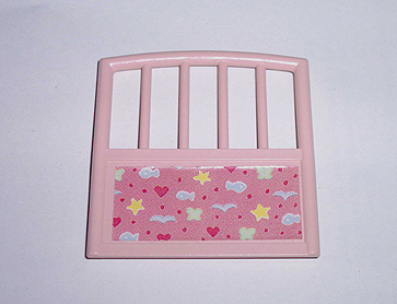 Lego Scala Baby Crib Footboard 1 x 7 x 6 with Fish, Hearts, and Stars Pattern (Sticker) - Set 3241 / Light Salmon