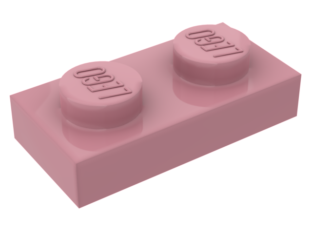 Lego Plate 1 x 2 / Medium Dark Pink