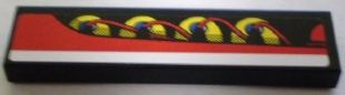Lego Tile 1 x 4 with 4 Cylinder Heads and Wires Pattern Model Left Side (Sticker) - Set 8898