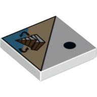 Lego Tile 2 x 2 with 1 Black Dot and Pyramid Print