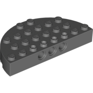 Lego Brick Round Corner 4 x 8 Full Brick Double / Dark Bluish Gray