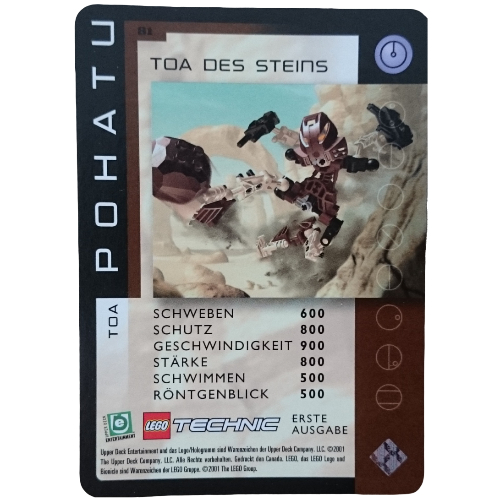 Lego Trading Card, Bionicle Game: QftM - 81 Toa - Pohatu - Toa of Stone / [No Color/Any Color]