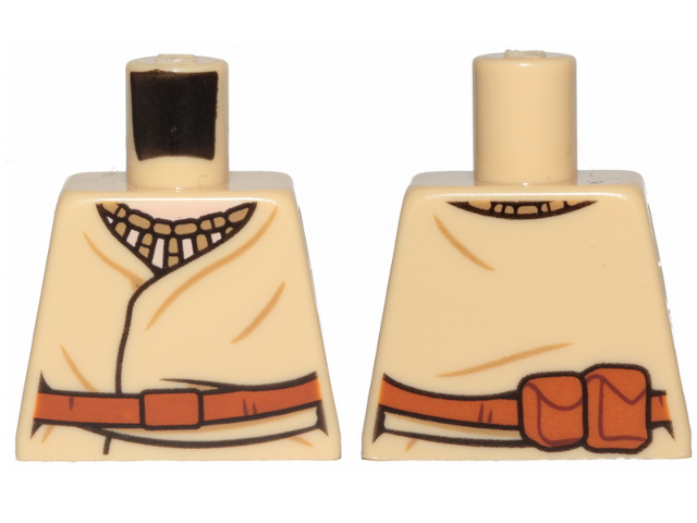Lego Torso SW Layered Shirt, Brown Belt and Buckle, Pouches on Reverse Pattern / Tan