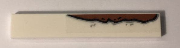 Lego Tile 1 x 6 with Rust Long Pattern Model Right Side (Sticker) - Set 10274