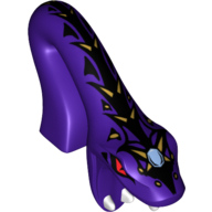 Lego Minifig Head Special, Snake, Arched with Open Mouth and Black and Gold Scales Print (Pythor)