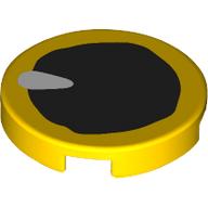 Lego Tile Round 2 x 2 with Black Eye Print
