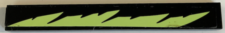 Lego Tile 1 x 8 with Yellowish Green Stripe with Jagged Edges Pattern Model Left Side (Sticker) - Set 70425