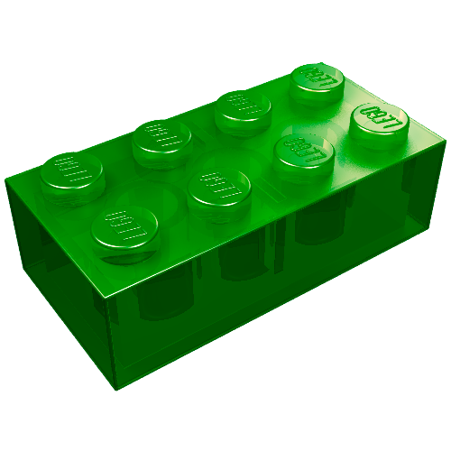 Lego Brick 2 x 4 / Trans-Green