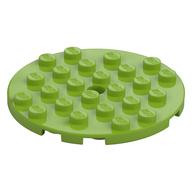 Lego Plate Round 6 x 6 with Hole / Lime