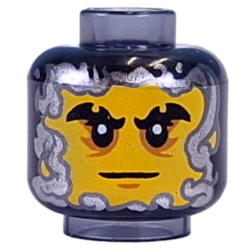 Lego Minifig Head Cinder, Silver Face Mask, Covered Face / Open Face Print