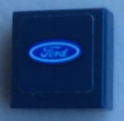 Lego Tile 1 x 1 with Ford Logo Pattern (Sticker) - Set 75885 / Dark Blue