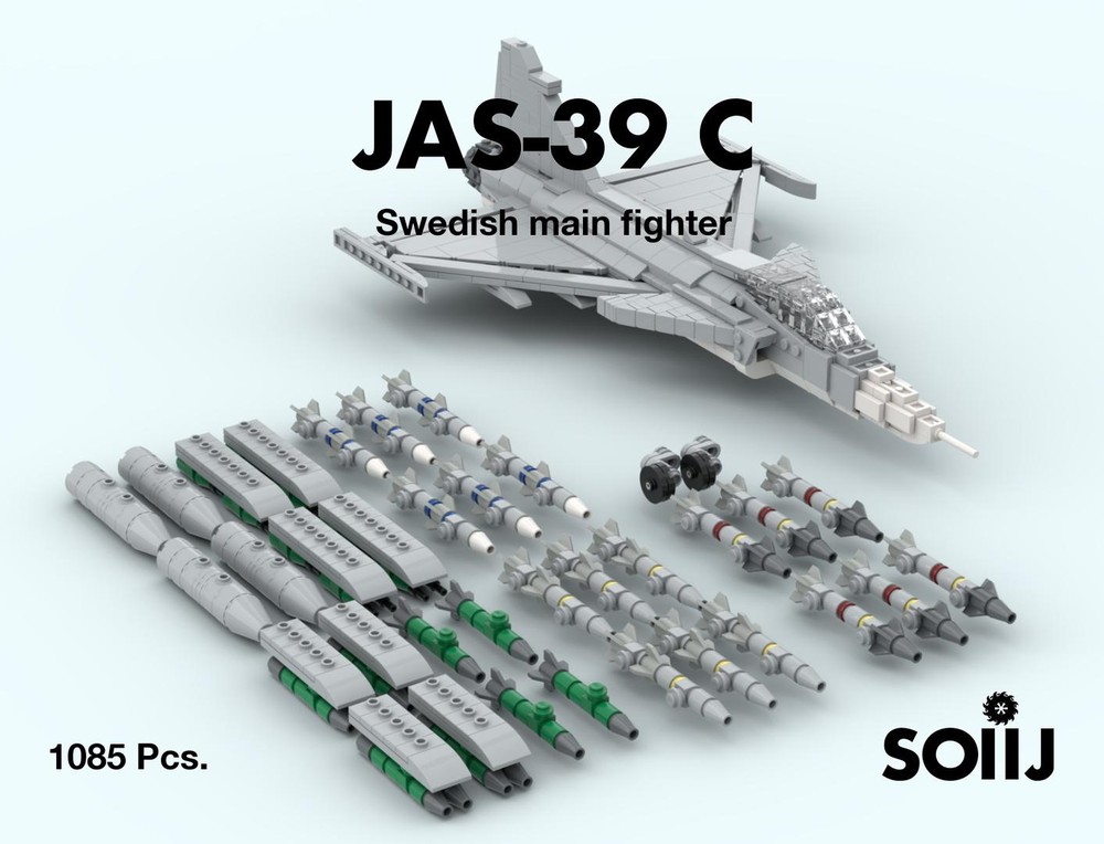 Lego JAS-39 C Gripen - Swedish main fighter jet 1:35