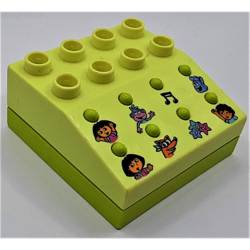 Lego Duplo Sound Effects Brick with Lime Base & Dora The Explorer Sounds / Light Lime