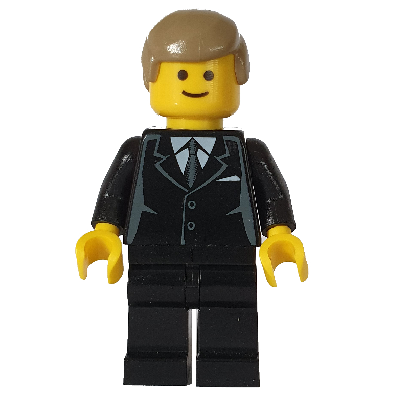 Lego Groom, Mannequin, Dark Tan Hair