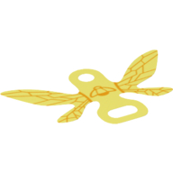 Lego Neckwear Wings, Orange Bumblebee Wing Lines over Trans-Yellow Background Print / Trans-Clear