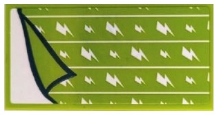 Lego Tile 2 x 4 with Lime Blanket with White Lines and Lightning Bolts Pattern (Sticker) - Sets 41340 / 41381