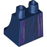 Lego Hips and Legs Under Dress/Robe with Dark Purple Robe, Lines print / Dark Blue