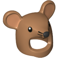 Lego Costume / Mask, Mouse, Black Eyes, Nose, Whiskers Print